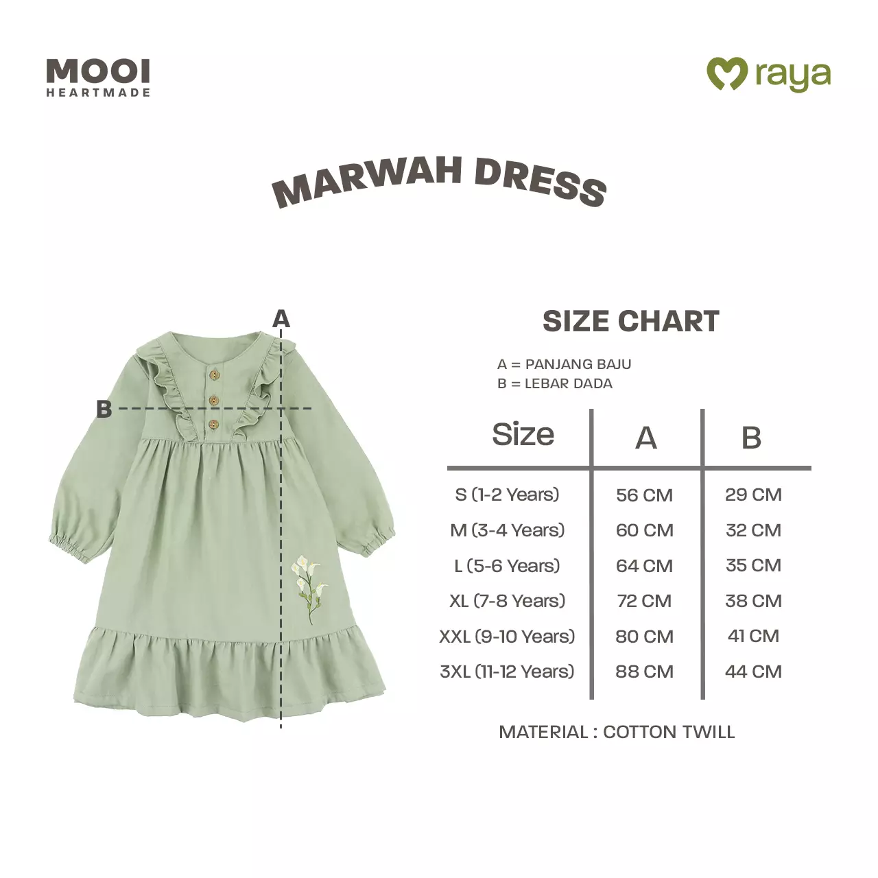 Mooi Dress Anak Gamis Anak Perempuan Raya Collection Marwah Gamis - Camel Brown