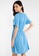 JACQUELINE DE YONG blue Carlie Frulla Short Sleeves Smock Dress 46738AA05E7751GS_2