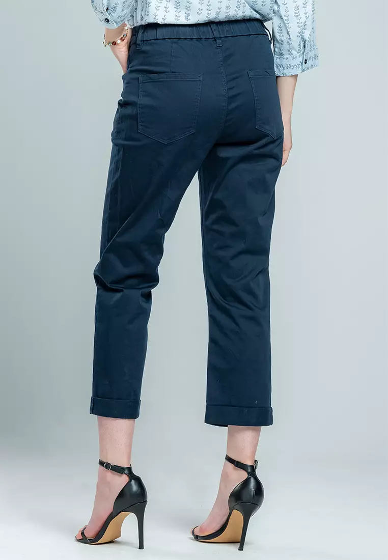 C2 Tianzu Navy Pants Straight Cut Wanita