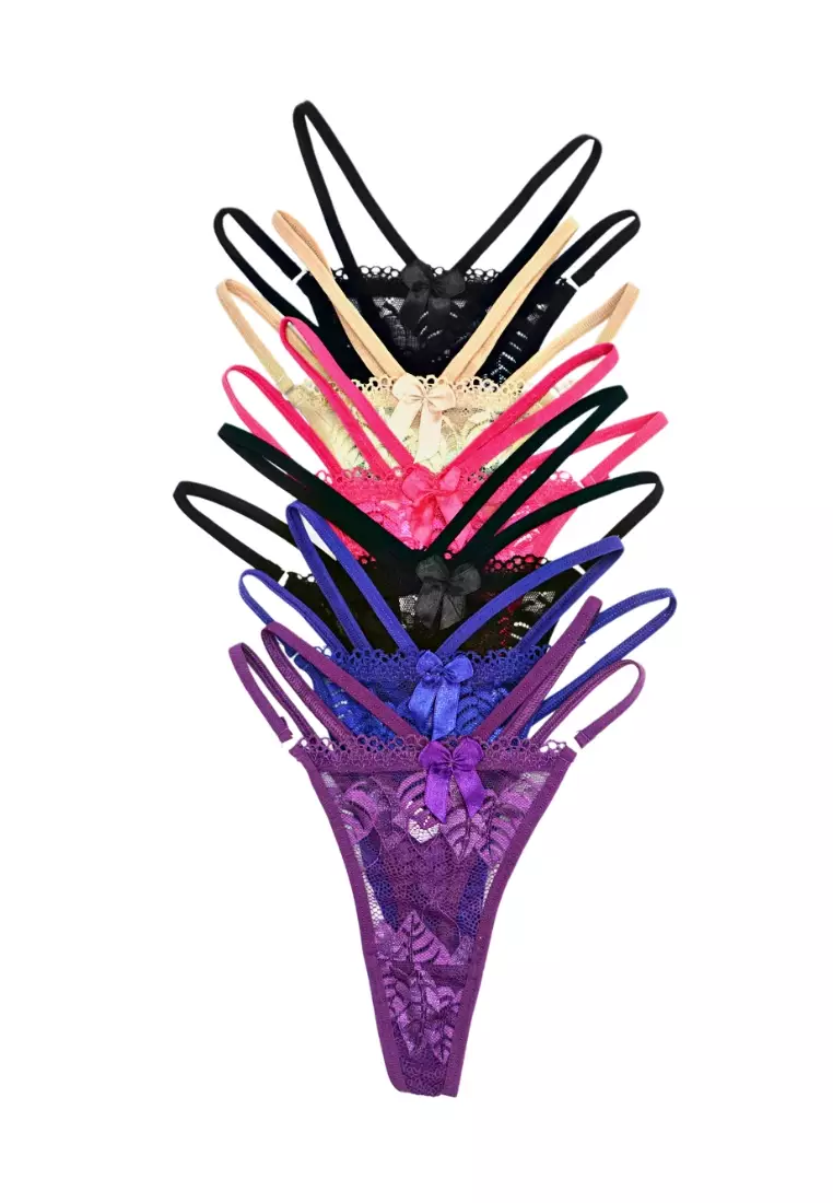 6 Pack Taylor Sexy Lace G String Thong Panties Bundle B