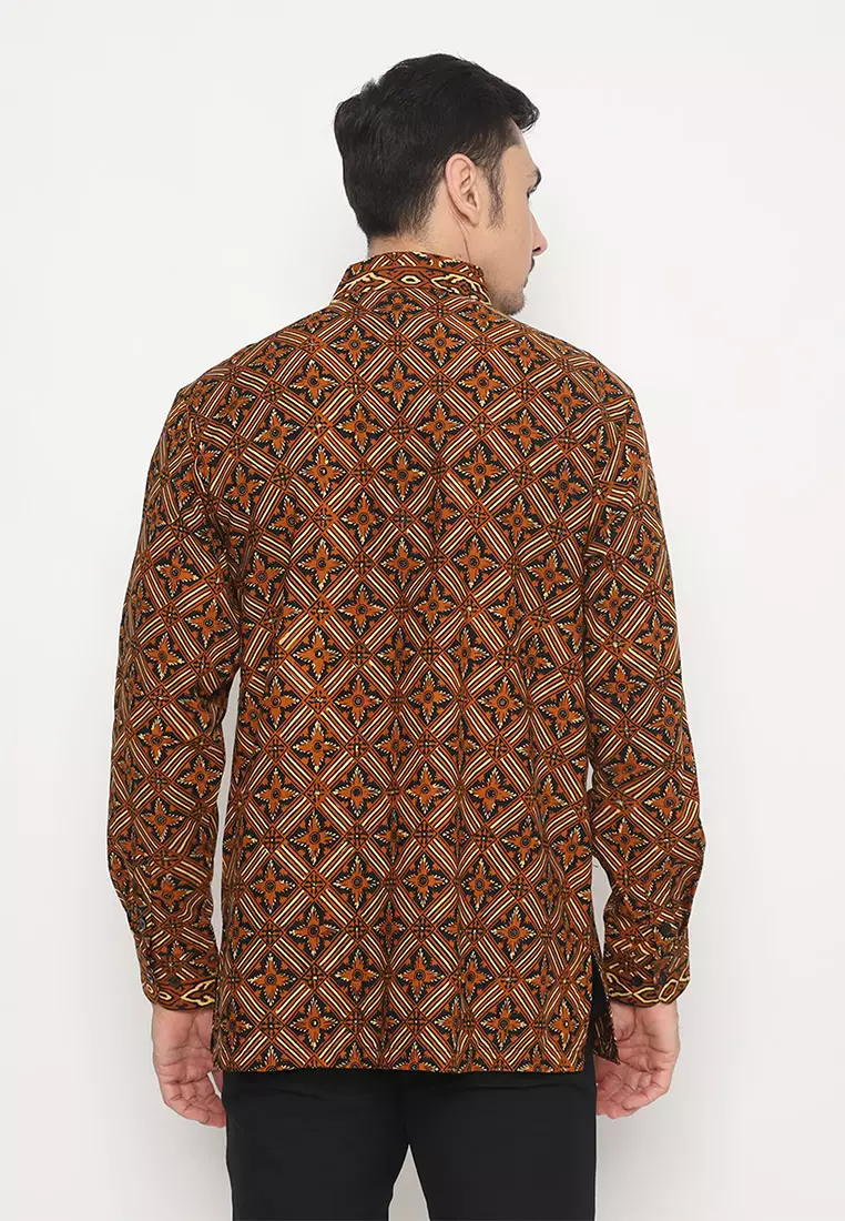 Hadinata Batik Pria Kemeja Panjang Cap Semi Tulis Garjita