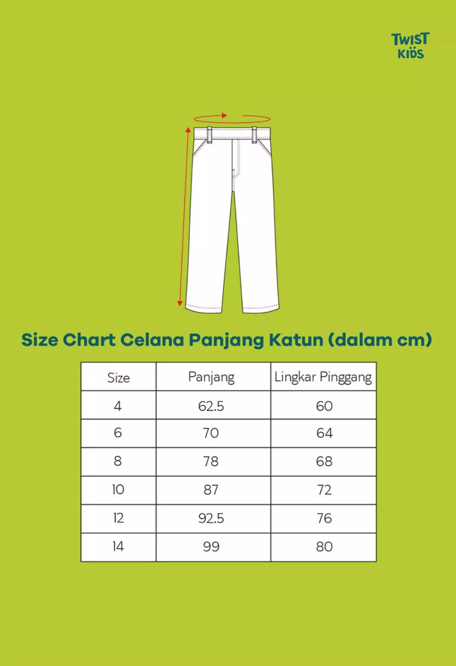 Twist Kids [Official Store] - Ricko NC, Bawahan/Celana Katun/Chinos Panjang Bahan Melar/Strecth Anak Laki-laki (4-14 tahun) Warna Hijau (Green)