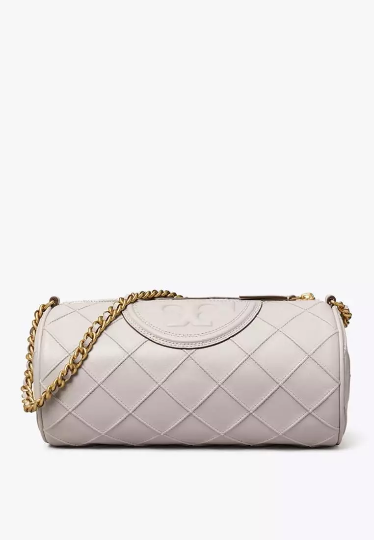 Tory Burch Fleming Soft Barrel Bag Grey