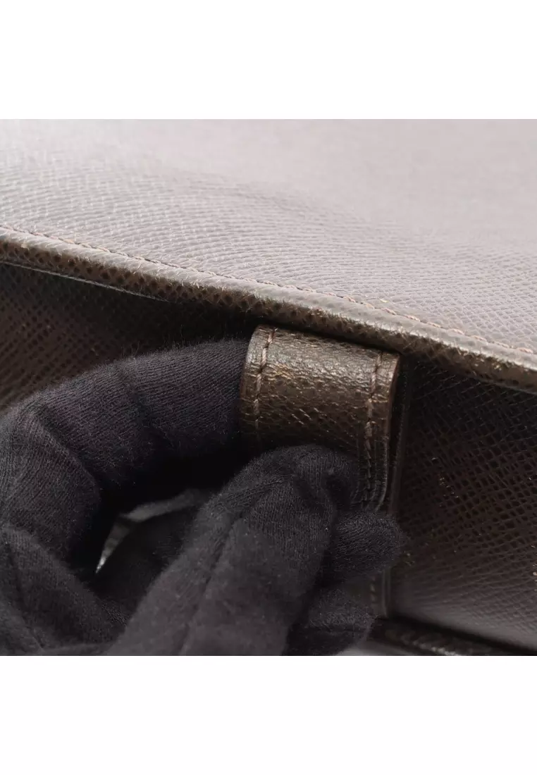 Pre-Loved Louis Vuitton Andrei taiga grizzly bear Shoulder bag leather Dark brown