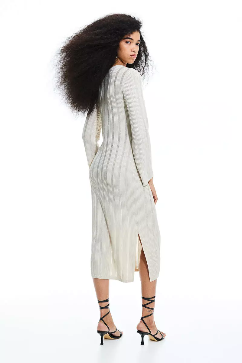 strapless open back dress The Delilah Ribbed Midi Dress main image 1