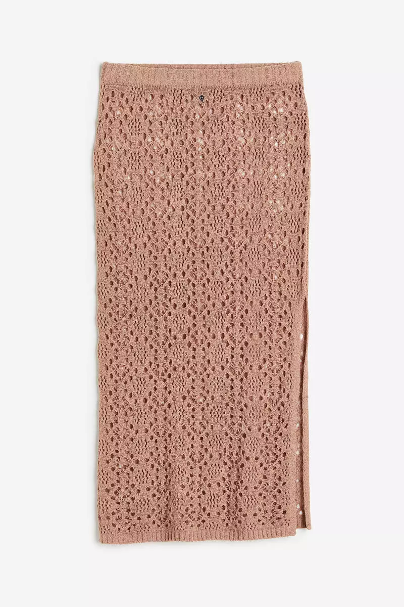 Hole-knit skirt