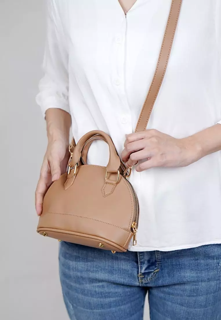 Vedlyn Abigail Tas selempang wanita model top handle - Brown