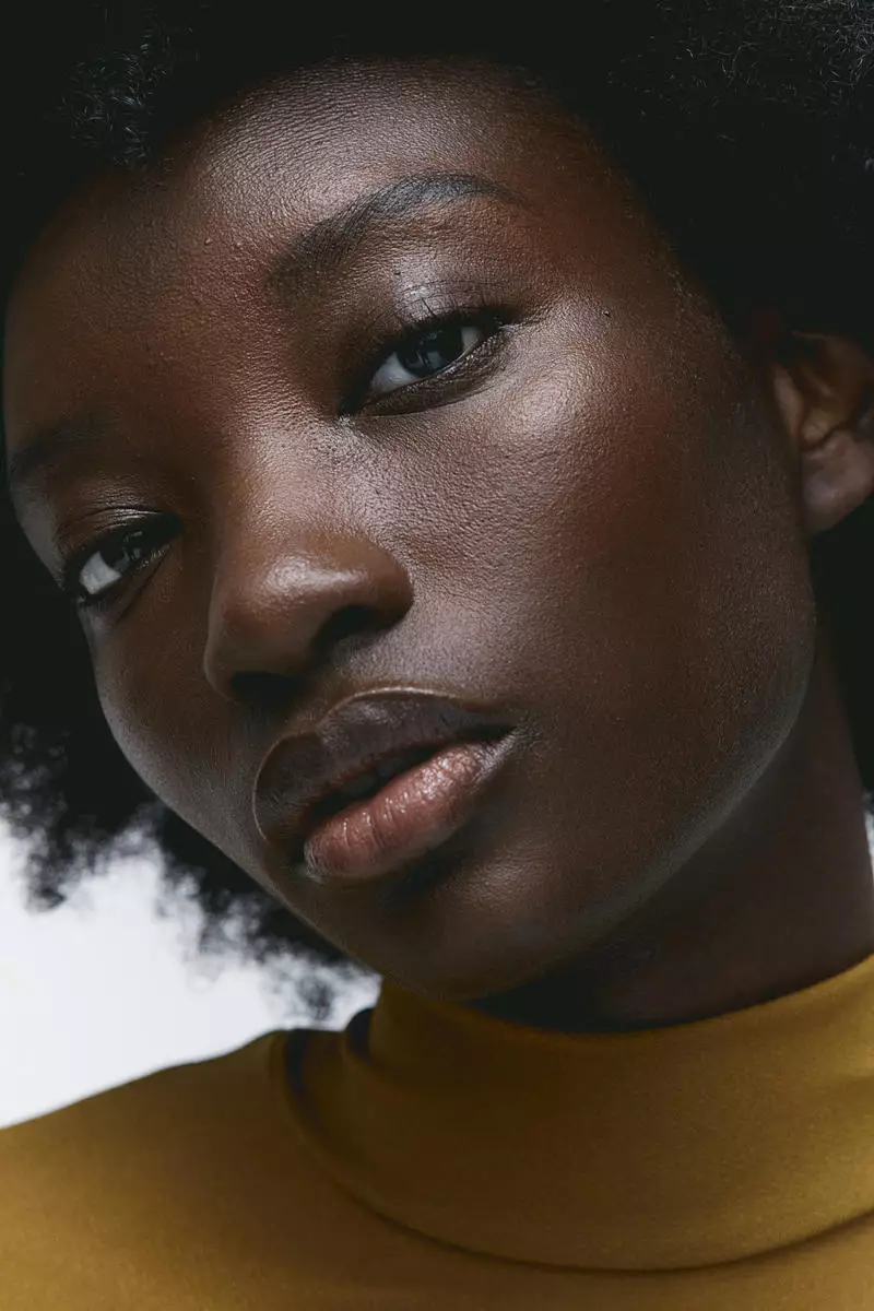 Gathered turtleneck dress