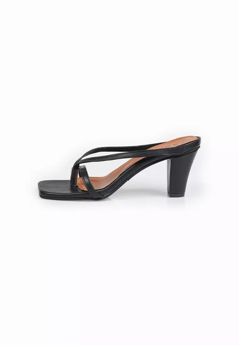 Seis Evita Sandal High Heels Wanita 7 cm Series-BLACK