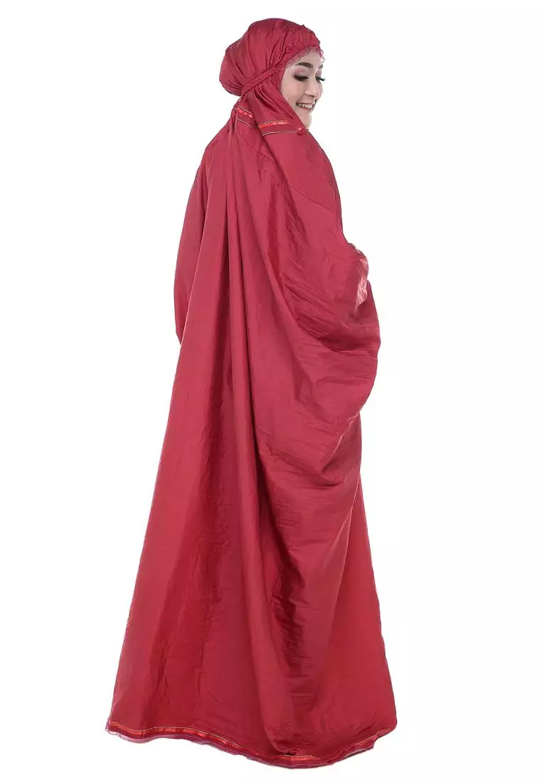 Prayer Mukena Abaya Terusan Parasut Salwa - Maroon
