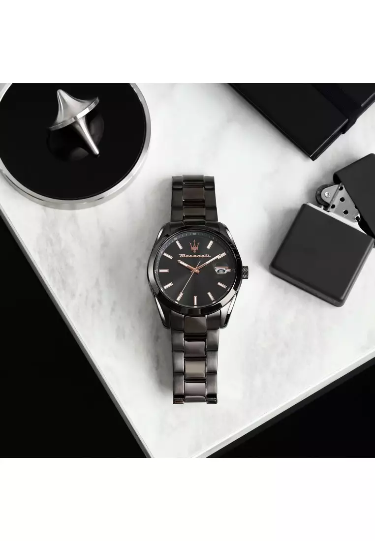 【2 Years Warranty】Maserati Attrazione 43mm Men's Quartz Watch Luminous Dial Hands R8853151015 Japan Movement