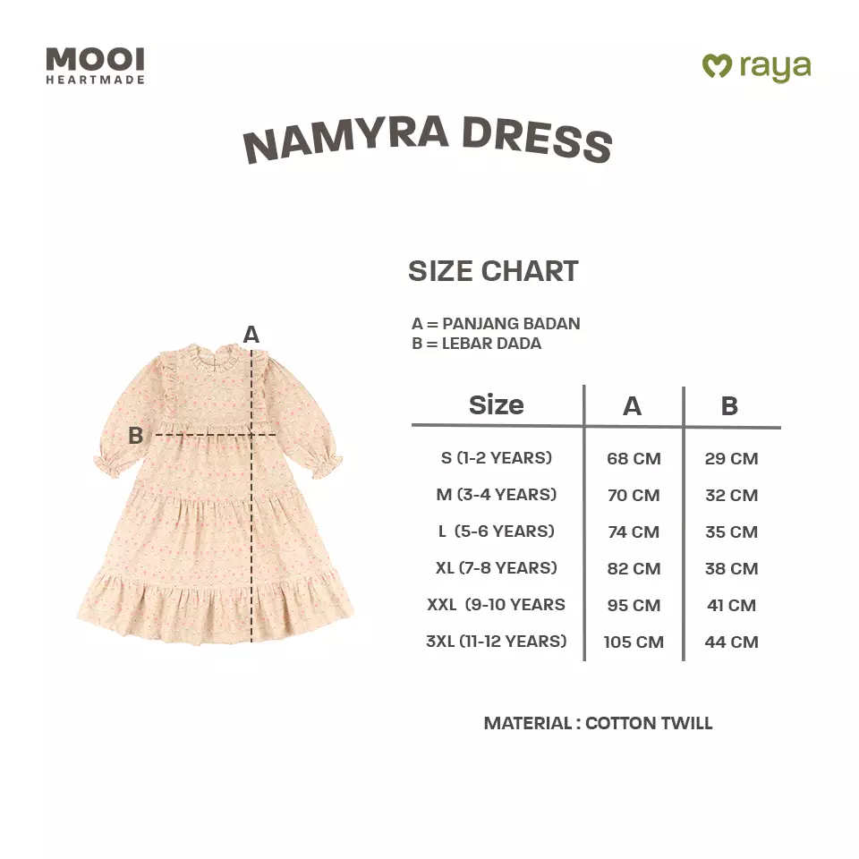 Mooi Dress Anak Gamis Anak Perempuan Raya Collection Namyra Dress - White