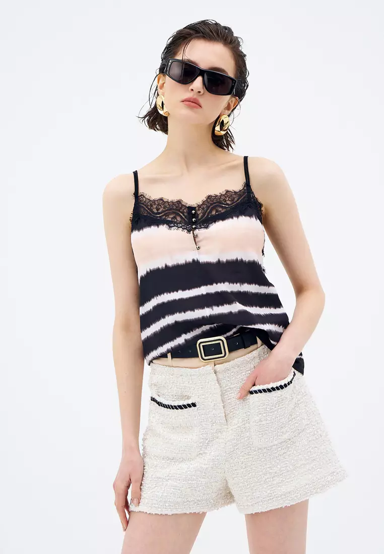 Patch Pockets Tweed Shorts