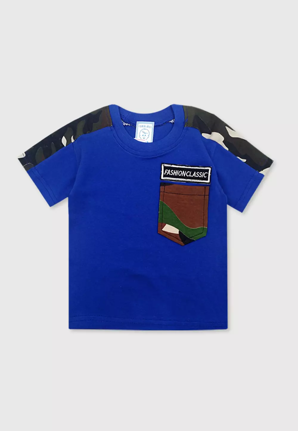 Wakakids Baju Bayi Anak Laki Laki Usi 6 Bulan Hingga 12 Bulan Setelan Celana Army Motif Fashion Classic 3036 Biru