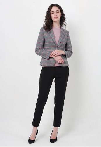 Nicole Exclusives black Nicole Exclusives Notched Collar Single Button Classic Blazer A1F25AA5F90802GS_1