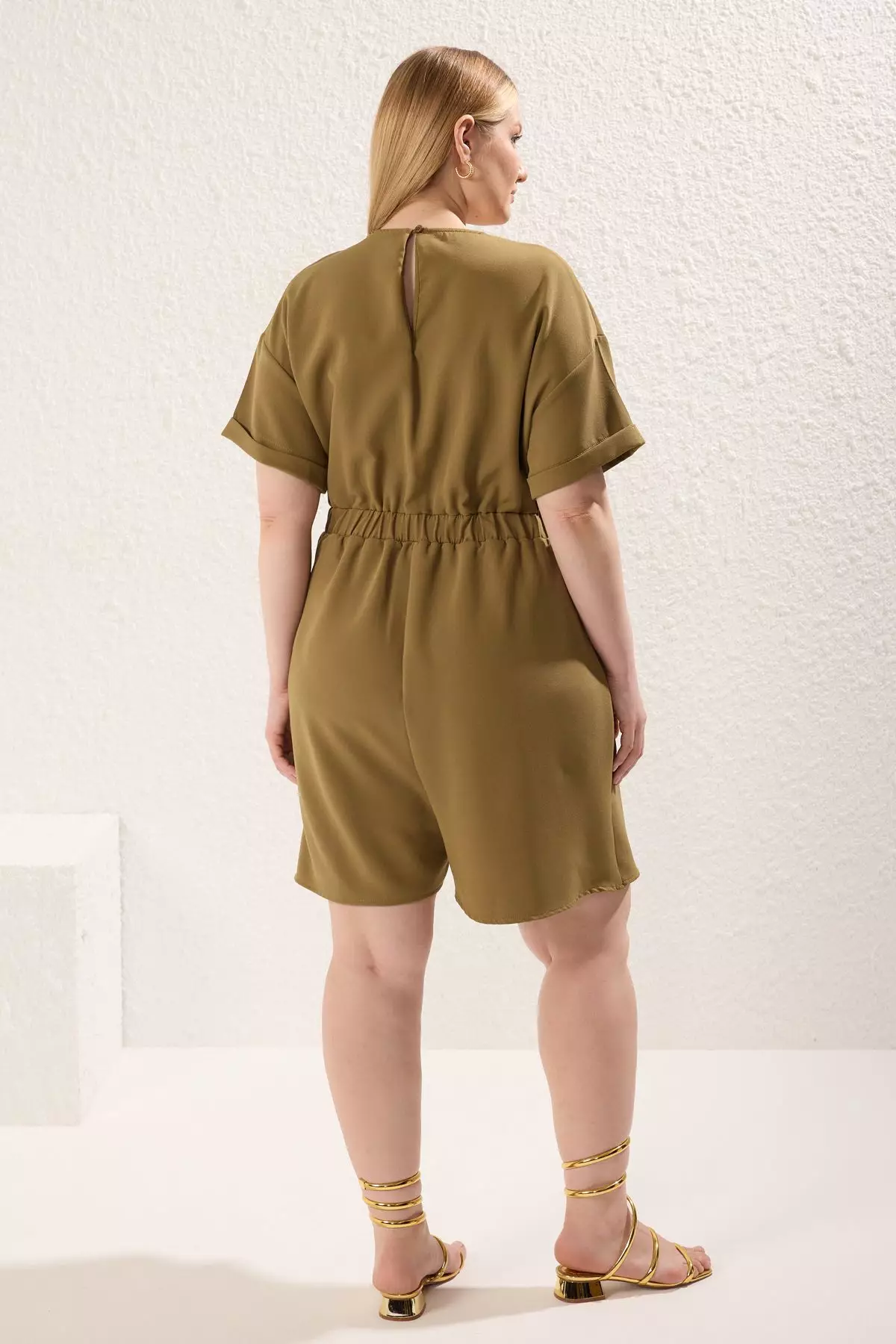 Double Breasted Woven Plus Size Jumpsuit