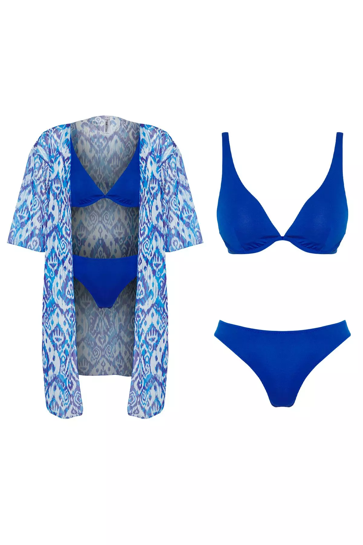 Jual Trendyol Ethnic Patterned Bikini Set Kimono Piece Beachwear