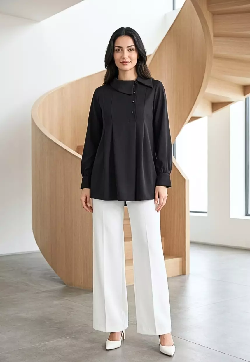 Aurelli Blouse In Black By Brilliant Girl Warna HITAM