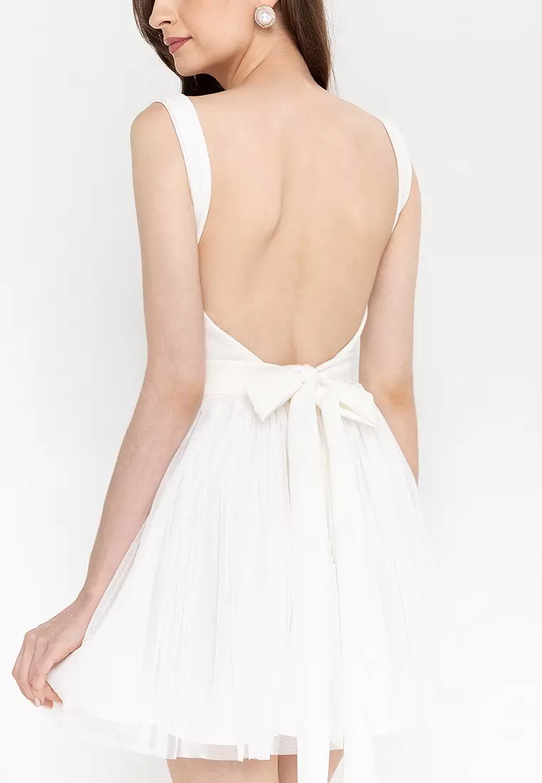 Kleir Squareneck Corset Tulle Mini Dress