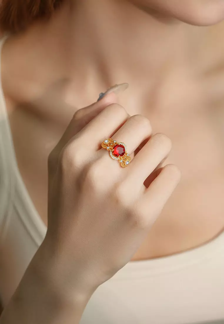 Cincin Wanita Perhiasan Mewah Elegan Berlian Zircon 5A Free Size Cincin Tunangan Cewek Rings