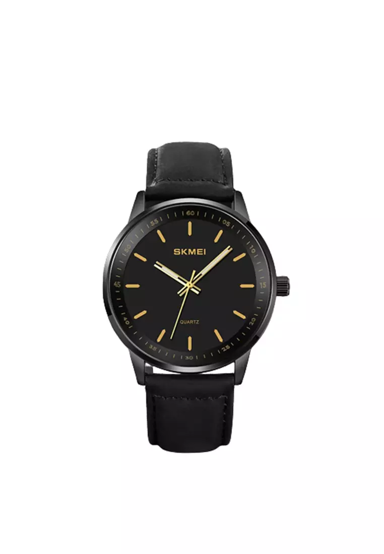 Jam Tangan Analog Pria Waterproof Quartz - 2034 - Black Gold