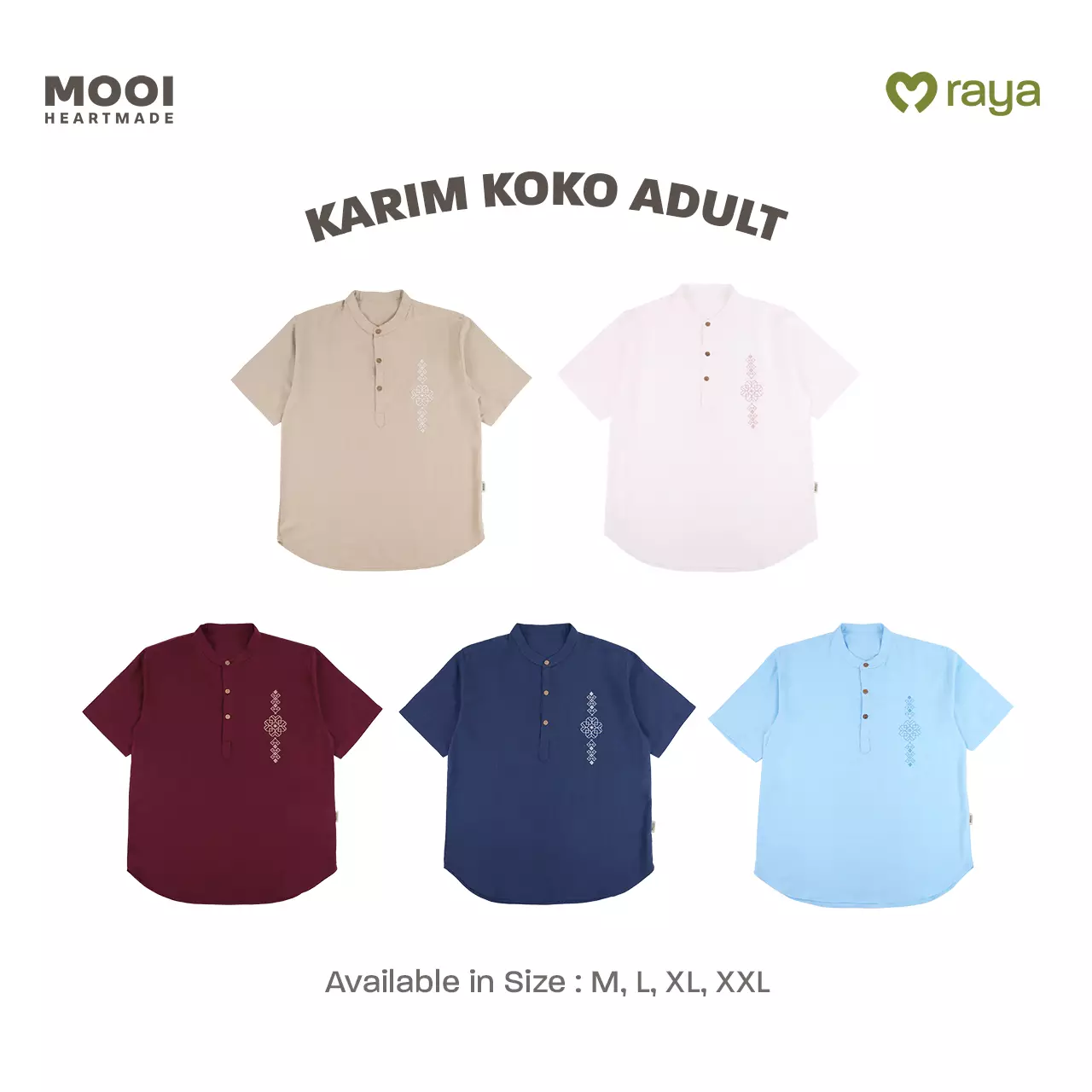 Mooi Atasan Pria Kemeja Pria Raya Collection Karim Koko Basic Series 2026 - Sky Blue