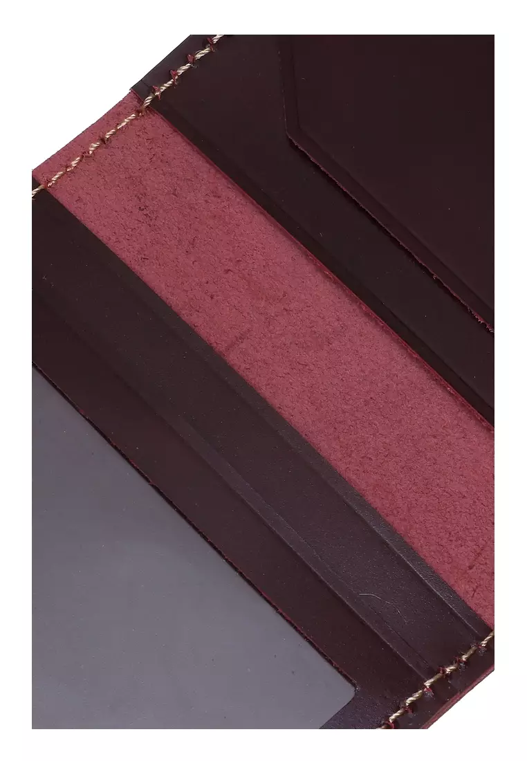 Zackly Card Holder Wallet Kartu Slim Many Slot Handmade Material Genuine Leather 03 ORIGINAL - Red