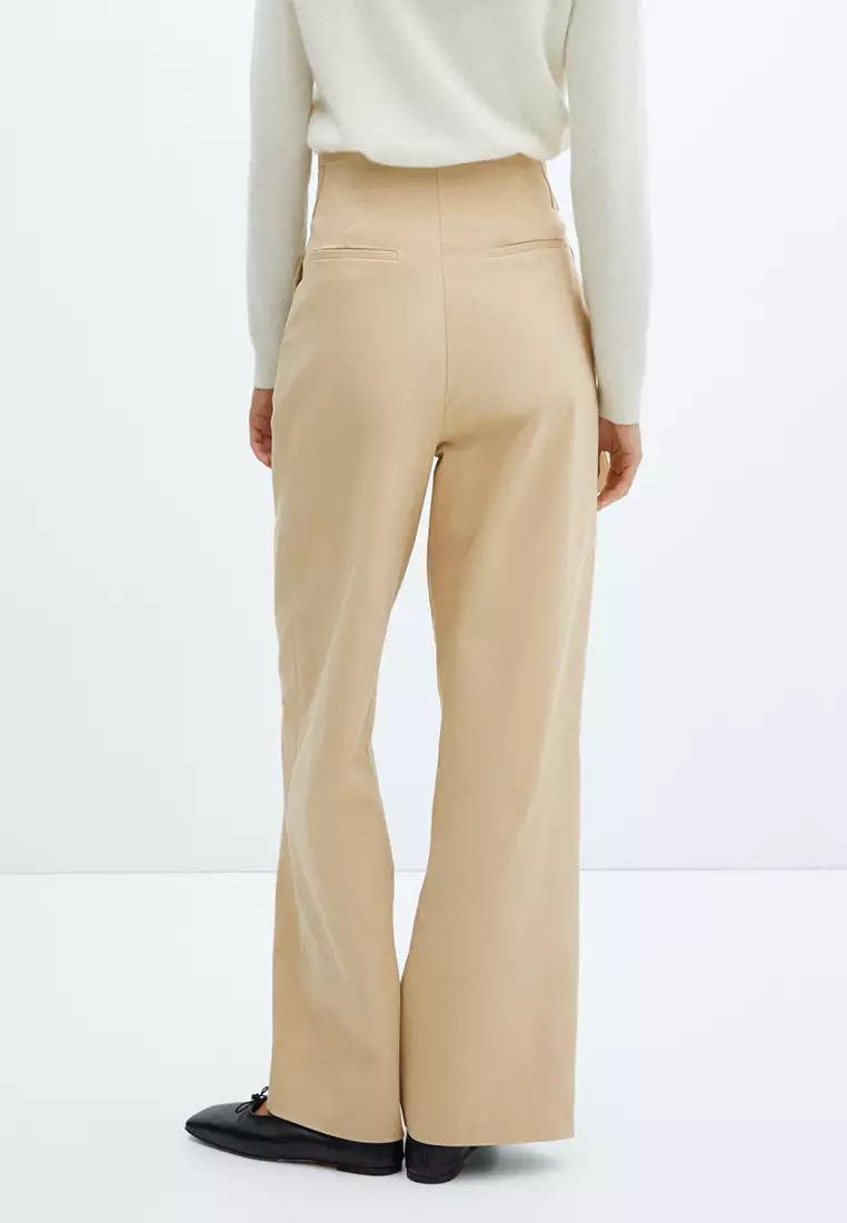 High waisted wide sales leg paperbag trousers