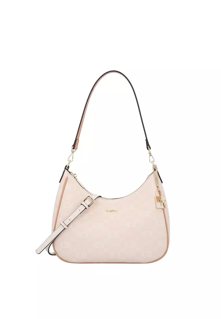CR Monogram in Cream 2 Way Shoulder Bag - Beige