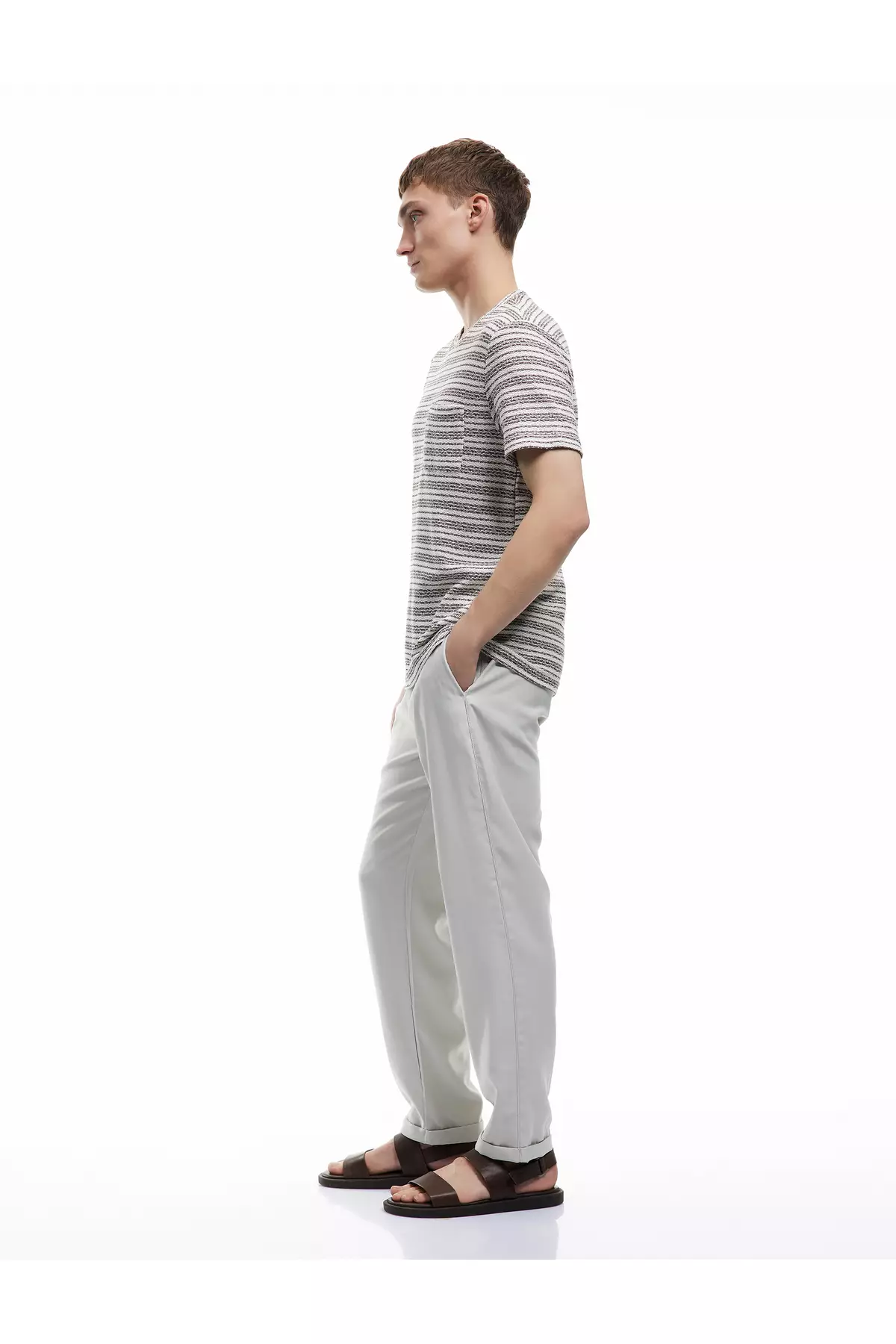 Viscose Pocket Detailed Rayon Tapered Waist Lace-Up Trousers