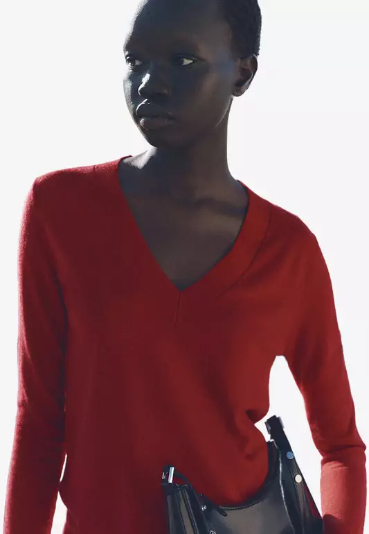 V-Neck Knit Sweater
