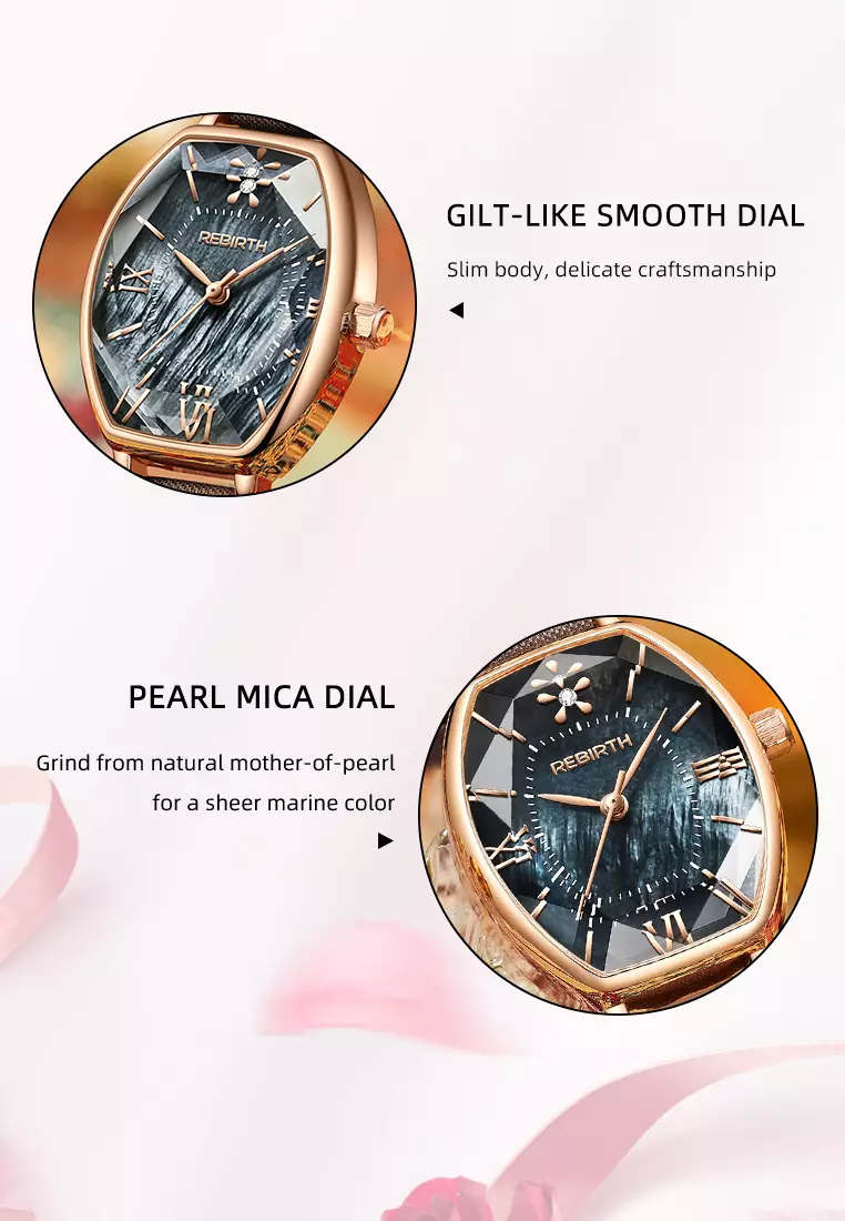 Jam Tangan Wanita Anti Air Jam Wanita Original Kulit Kuarsa Mode Anggun Jam Tangan Cewek BrownBlue