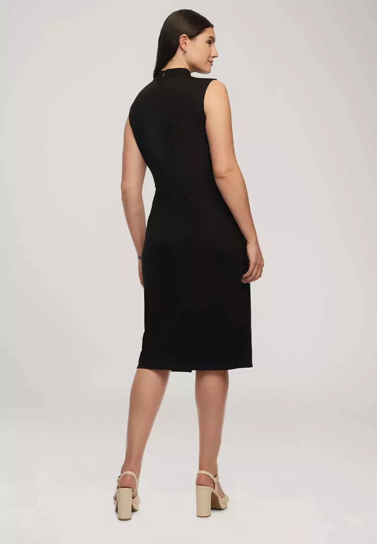 Harmony Knit Twist Wrap Midi Dress