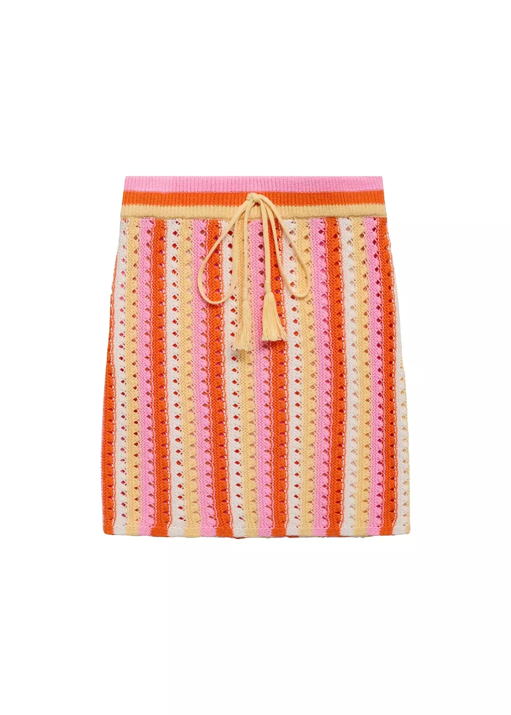 Rok crochet garis-garis dwi warna