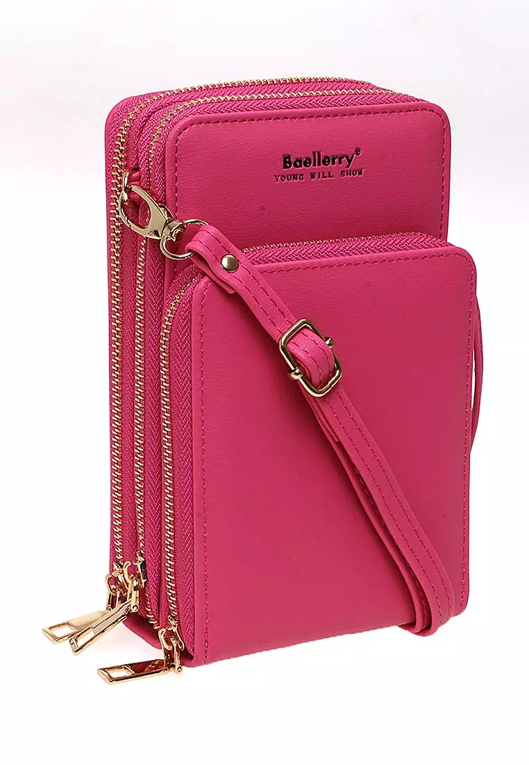 Sling Bag Tas Selempang Wanita Dompet Multifungsi 3 Zipper Material Leather Kulit ORIGINAL