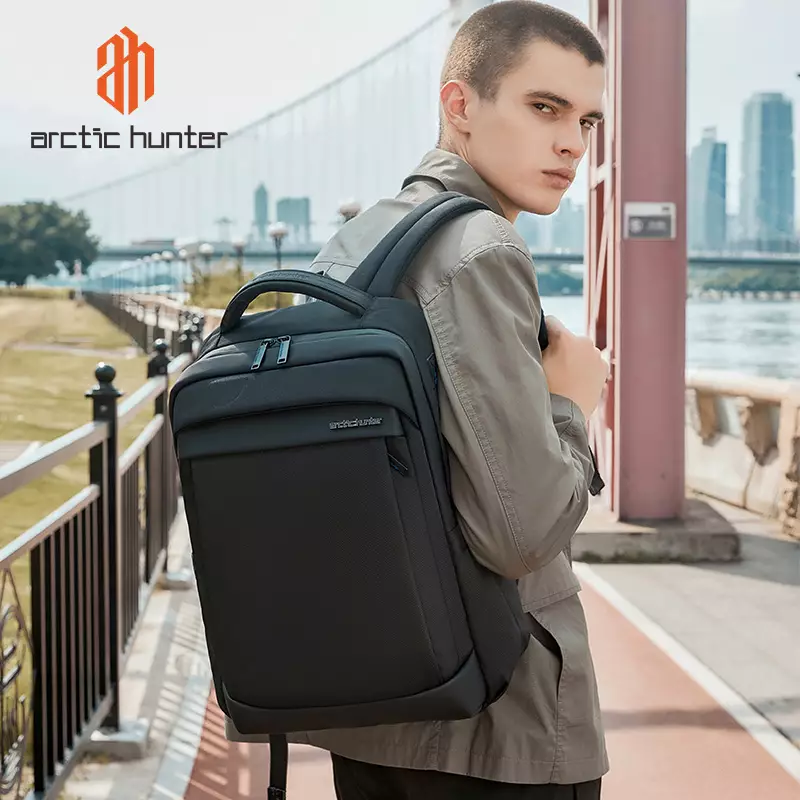 Arctic Hunter B00478 Tas Ransel Backpack Laptop Kerja pria 15.6 Inch - BLACK