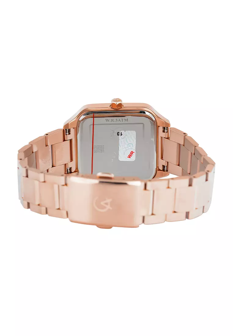 Alexandre Christie Jam Tangan Analog Wanita Rosegold Case White Dial - Stainless Steel - 2B18BFBRGSLBA