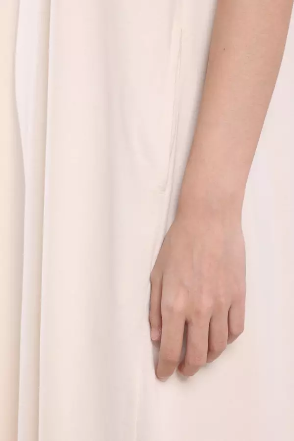 Minimal - Amyra - Dress Knit A Line - Beige Warna Beige