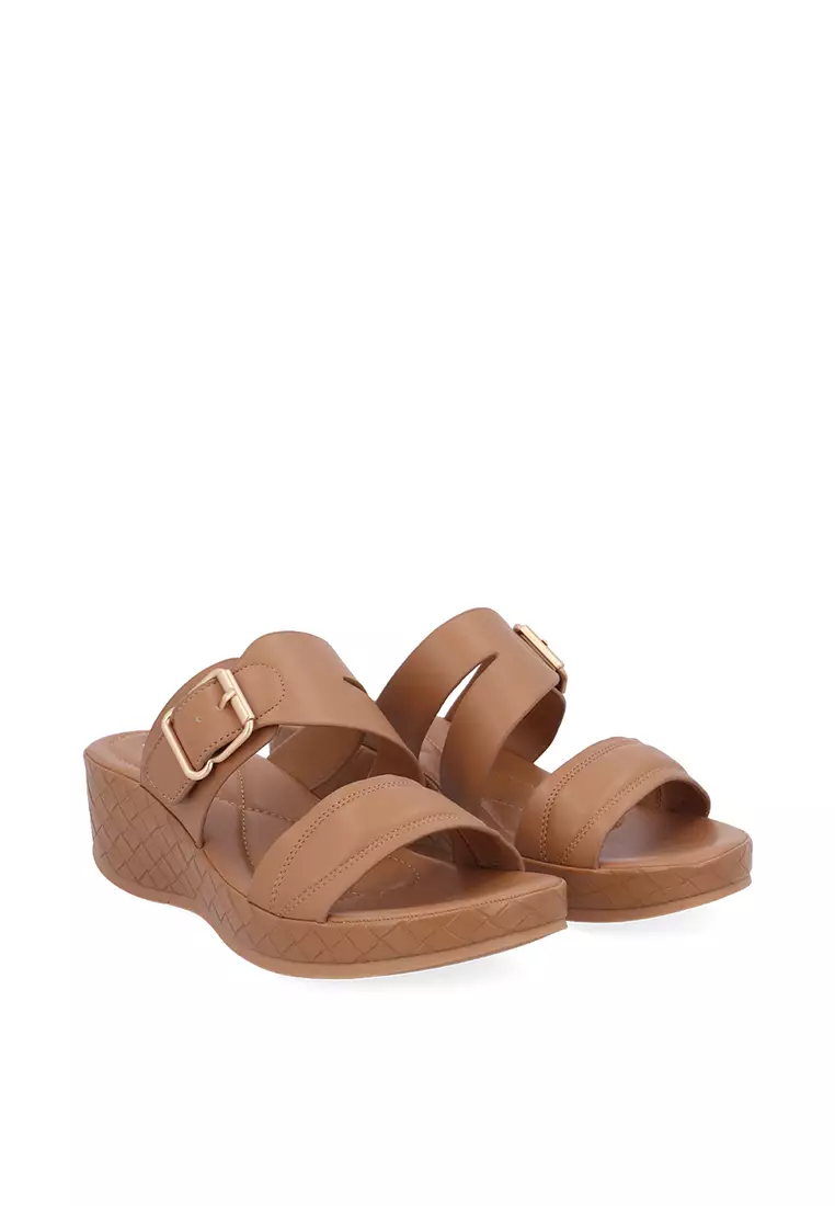 Medium Brown Rachel Double Strap Sandals