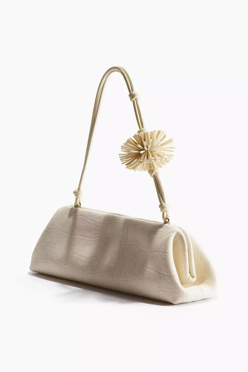 Pompom-detail shoulder bag