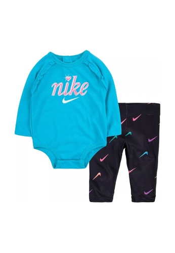 Nike black Nike Girl Infant's Long Sleeves Bodysuit & Leggings Set (12 - 24 Months) - Black 1B2D2KA3175108GS_1