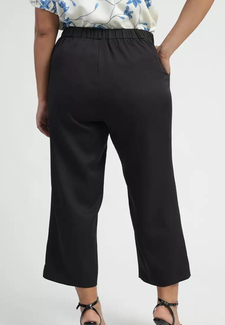 Milly Plus Size Llavina High waist Wide-Leg Trouser Pants