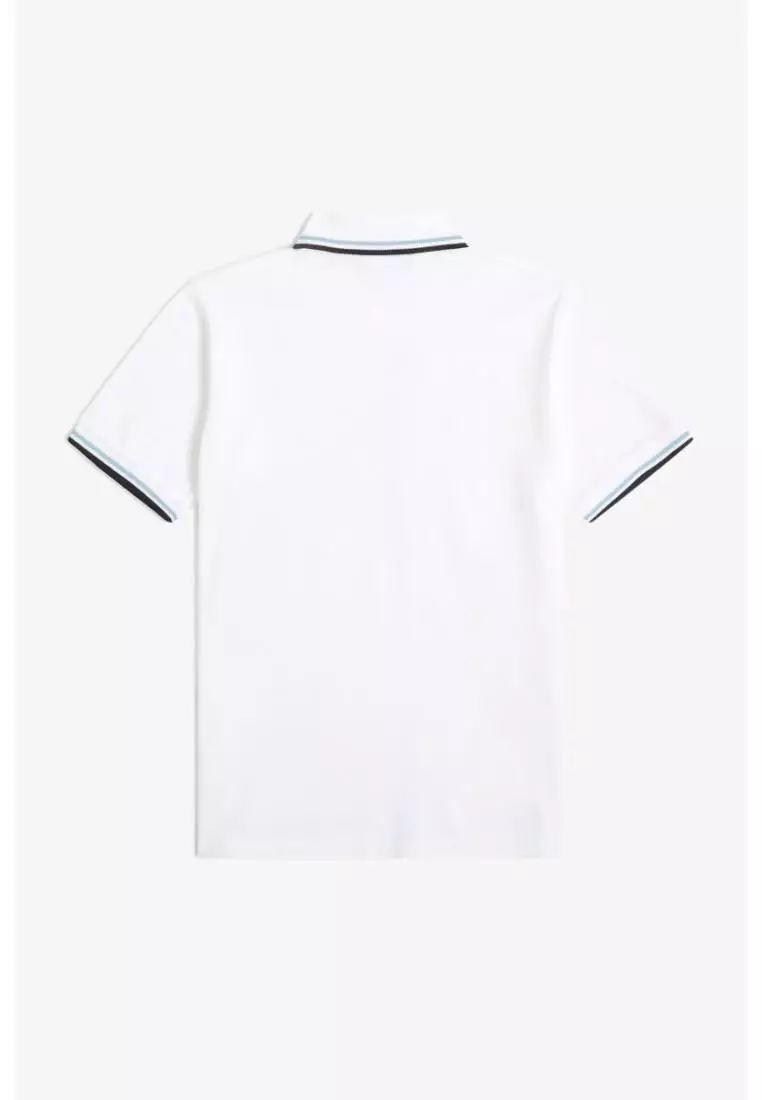 Fred Perry M12 Twin Tipped Fred Perry Shirt (White / Ice / Navy)