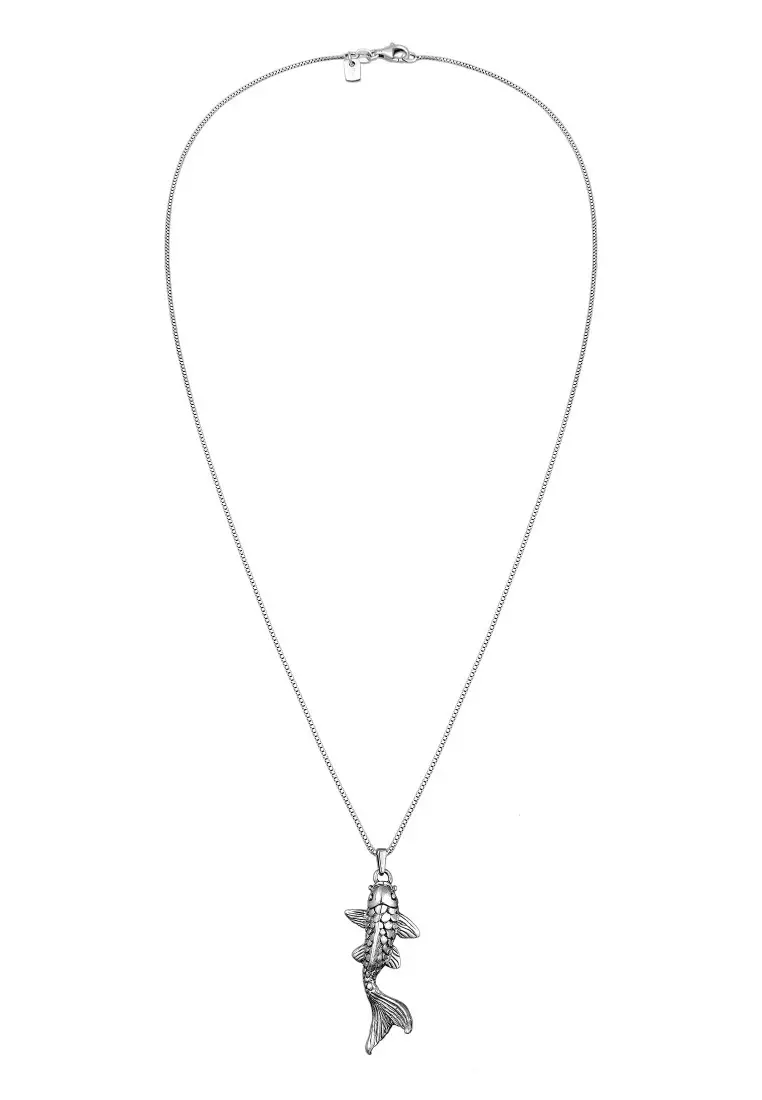 EXCLUSIVE Perhiasan Pria Perak Asli - Silver Gelang Pendant Fish Maritime