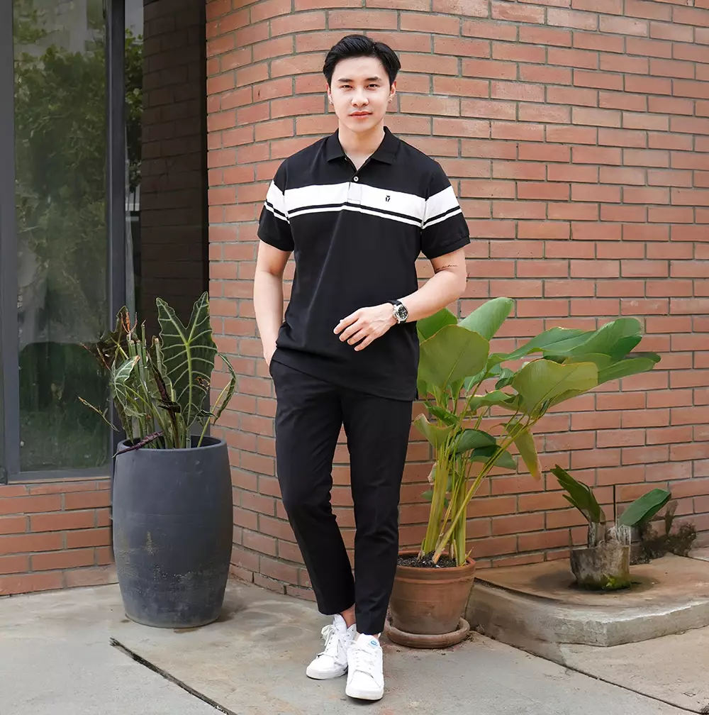 MATSUDA Kaos Polo Shirt Pria Kerah Tonami Black