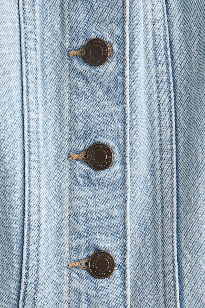 Button-front denim top