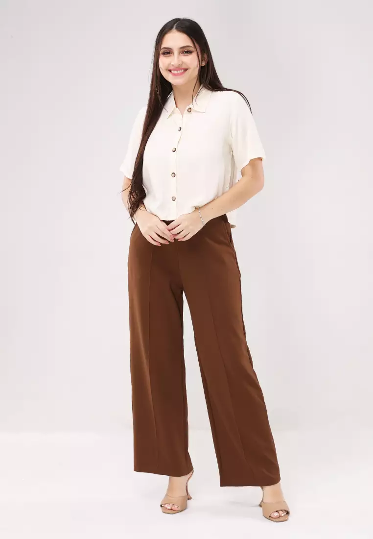 Soft Linen Woven Short Sleeves Blouse