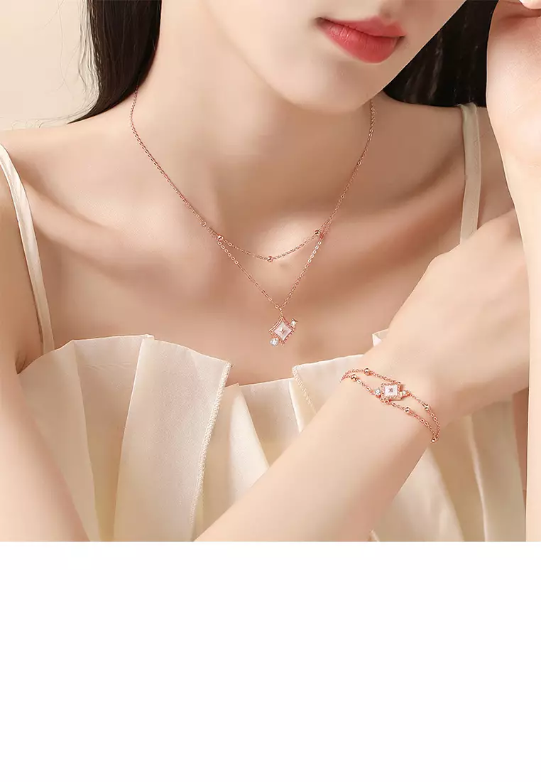 Buy Mooclife 925 Sterling Silver Plated Rose Gold Simple