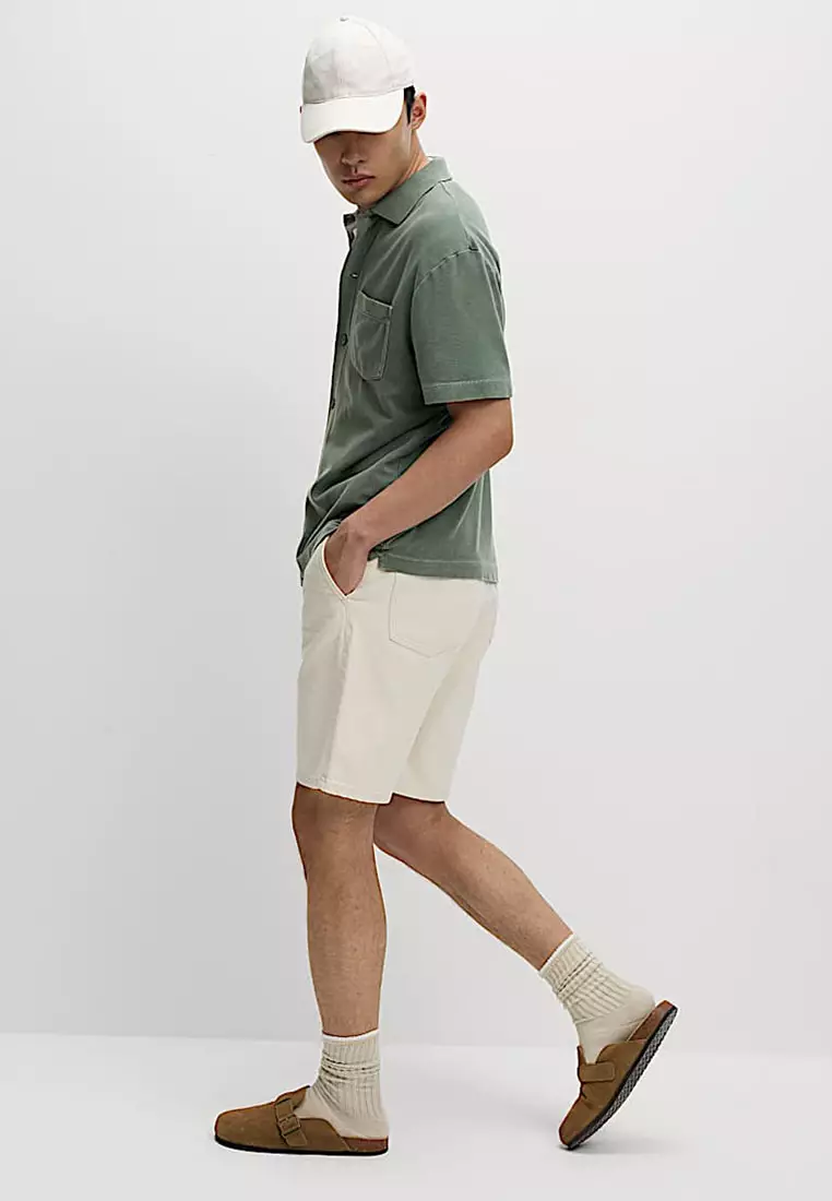 Relaxed Fit Pure Cotton Textured Polo Shirt