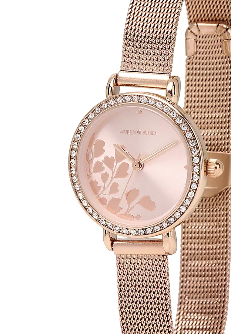 Laura ashley rose hot sale gold mesh watch